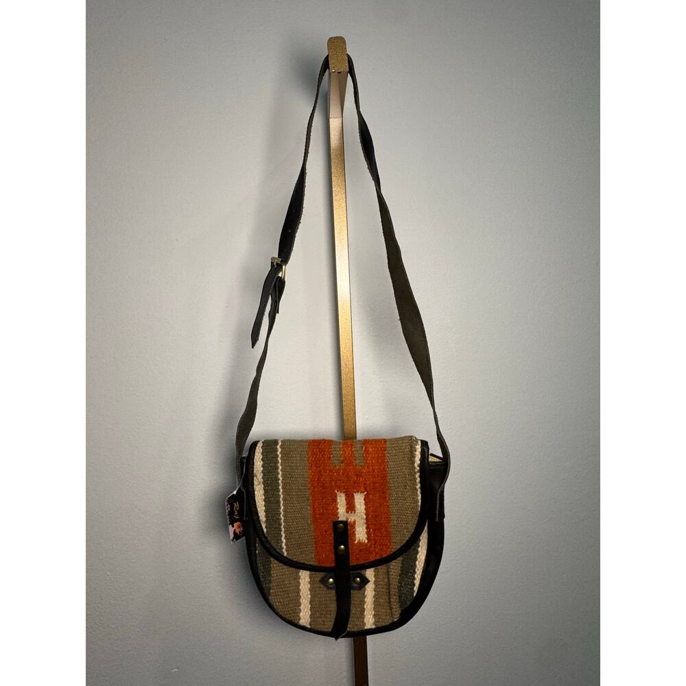 Raj | Woven Carpet and Leather Crossbody Aztec Y2K Boho Purse